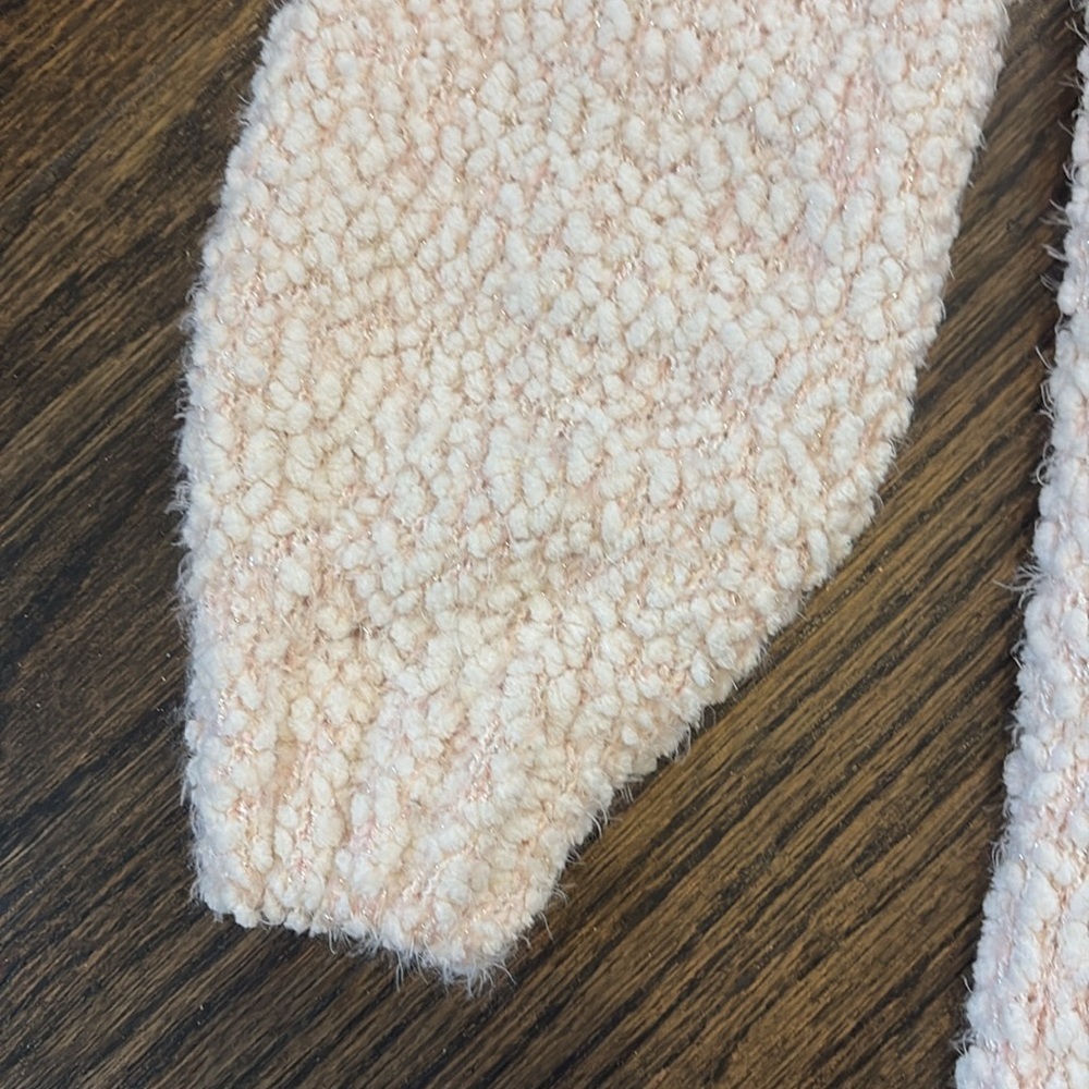 Girls Light Pink Cozy Cream Textured Sweater Dress (size 10-12) - Picture 3 of 4